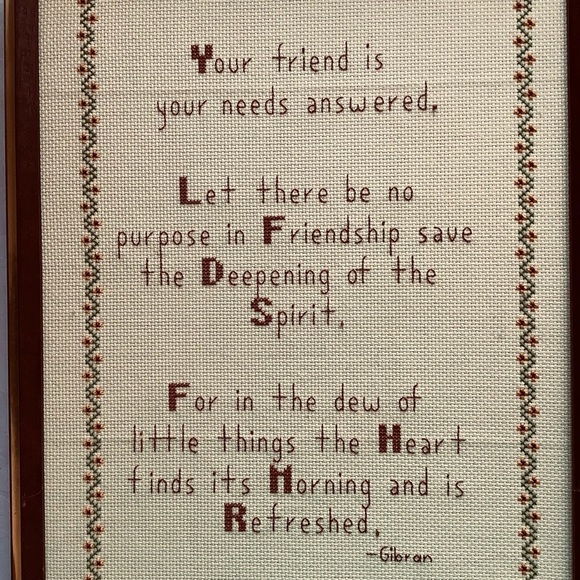 Inspirational Friendship Embroidered Saying Gibran - Picture 2 of 6
